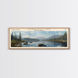 Weagamow Lake Panoramic Wall Art, Framed Canvas Print, Lake House Decor, Travel Poster, Scenic Lake Scene, Living Room Art