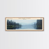 Whitefish Bay Panoramic Wall Art, Framed Canvas Print, Lake House Decor, Travel Poster, Serene Landscape, Home Art