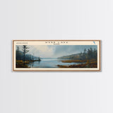 Winnisquam Lake New Hampshire Panoramic Wall Art, Framed Canvas Print, Lake House Decor, Travel Poster, Beautiful Lake Scene, Living Room Art