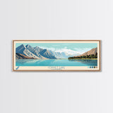 Convict Lake California Framed Canvas Print, Midcentury Modern Panoramic Wall Art, Living Room Decor, Pop Art, Travel Poster Art, Nature Art, Lake House Decor