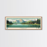 Emerald Lake Colorado Framed Canvas Print, Panoramic Art, Midcentury Modern, Pop Art, Living Room Wall Art, Travel Poster, Lake Art