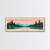 Goose Lake California Oregon Framed Canvas Print, Panoramic Wall Art, Midcentury Modern, Pop Art, Living Room Decor, Travel Poster, Lake View, Nature Art