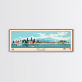 Gull Lake California Framed Canvas Print, Panoramic Art, Midcentury Modern, Pop Art, Bedroom Decor, Travel Poster, Lake View, Artistic Decor