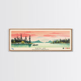 Kakisa Lake Northwest Territories Framed Canvas Print, Panoramic Art, Midcentury Modern, Pop Art, Living Room Decor, Travel Poster, Lake House Decor