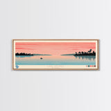 Lake Apopka Florida Framed Canvas Print, Panoramic Art, Midcentury Modern, Pop Art, Living Room Wall Art, Travel Poster, Lake House Decor