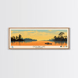 Lake Choctaw Framed Canvas Print, Panoramic Art, Midcentury Modern, Pop Art, Living Room Wall Art, Travel Poster, Lake House Decor