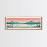 Lake George Florida Framed Canvas Print, Panoramic Wall Art, Midcentury Modern, Pop Art, Bedroom Decor, Travel Poster, Living Room Art