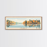 Lake Sinclair Georgia Framed Canvas Print, Panoramic Wall Art, Midcentury Modern, Pop Art, Living Room Decor, Travel Poster, Lake House Art