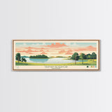 Truman Reservoir, Missouri Framed Canvas Print, Lake House Decor, Midcentury Modern Art, Pop Art, Travel Poster, Living Room Wall Art