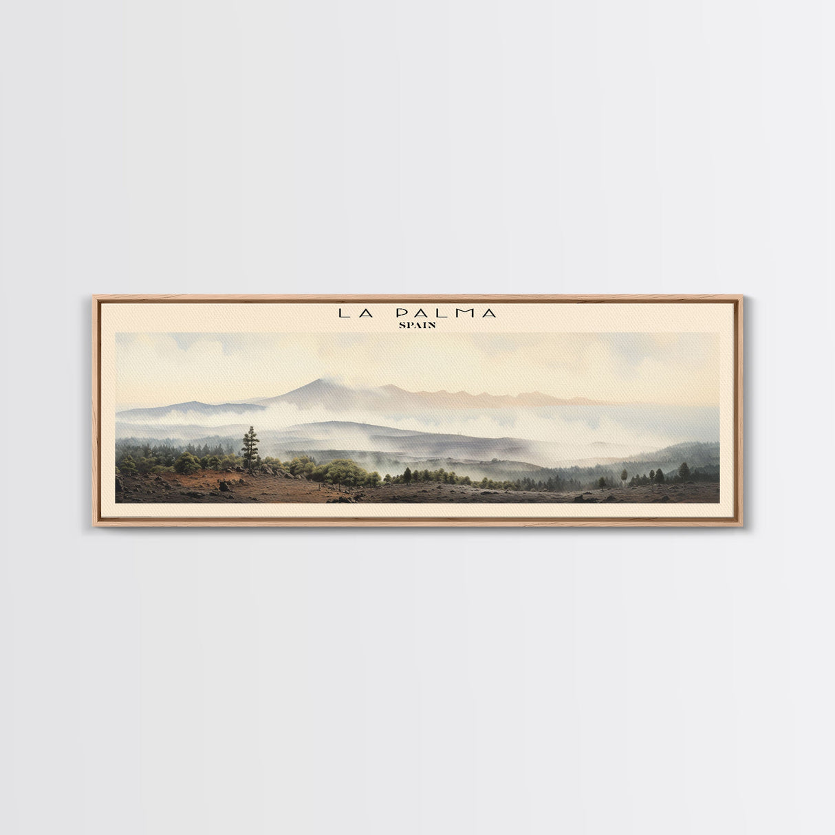 La Palma Travel Poster Print, Framed Canvas Print, COUNTRY Travel Art, Wood Framed Art, Wall Hanging, Home Decor