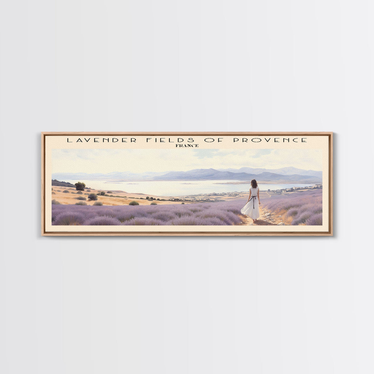 Lavender Fields of Provence Travel Poster Print, Framed Canvas Print, COUNTRY Travel Art, Wood Framed Art, Wall Hanging, Home Decor