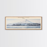 Mount Fuji Travel Art Framed Canvas Print, COUNTRY Wall Decor, Home Decor, Travel Poster, Vintage Wall Art, Watercolor Painting
