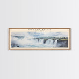 Niagara Falls Retro Style Travel Poster - Framed Canvas Print - COUNTRY Travel Decor | Vintage Style Home Decor - Travel Print - Wall Art