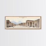 Pompeii Travel Art Framed Canvas Print, COUNTRY Wall Decor, Home Decor, Travel Poster, Vintage Wall Art, Watercolor Painting