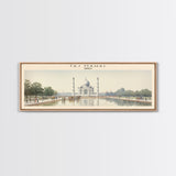 Taj Mahal Travel Poster Print, Framed Canvas Print, COUNTRY Travel Art, Wood Framed Art, Wall Hanging, Home Decor