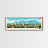 Bogor, Indonesia Panoramic Travel Poster Canvas Print, Bogor, Indonesia Painting, Indonesia Art, Bogor Travel Art, Living Room Painting