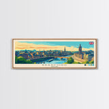 Bradford, England Panoramic Travel Poster Canvas Print, Bradford, England Painting, England Art, Bradford Travel Art, Guest Room Painting