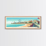 Brighton and Hove, England Travel Poster Panoramic Canvas Print, Brighton and Hove, England Painting, England Art, Brighton and Hove Travel Art, Guest Room Painting