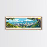 Bucaramanga, Colombia Panoramic Travel Poster Canvas Print, Bucaramanga, Colombia Painting, Colombia Art, Bucaramanga Travel Art, Guest Room Painting