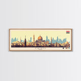 Cairo, Egypt Panoramic Travel Poster Canvas Print, Cairo, Egypt Painting, Egypt Art, Cairo Panoramic Travel Art, Travel Painting