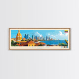Cartagena, Colombia Panoramic Travel Poster Canvas Print, Cartagena, Colombia Painting, Colombia Art, Cartagena Travel Art, Guest Room Painting