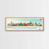 Chiclayo, Peru Panoramic Travel Poster Canvas Print, Chiclayo, Peru Painting, Peru Art, Chiclayo Travel Art, Guest Room Painting