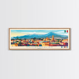 Chimalhuacan, Mexico Panoramic Travel Poster Canvas Print, Chimalhuacan, Mexico Painting, Mexico Art, Chimalhuacan Travel Art, Guest Room Painting