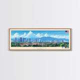 Kajang, Malaysia Panoramic Travel Poster Canvas Print, Kajang, Malaysia Painting, Malaysia Art, Kajang Panoramic Travel Art, Travel Painting