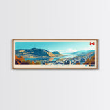 Kamloops, Canada Panoramic Travel Poster Canvas Print, Kamloops, Canada Painting, Canada Art, Kamloops Travel Art, Guest Room Painting