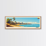 Riohacha, Colombia Travel Poster Panoramic Canvas Print, Riohacha, Colombia Painting, Colombia Art, Riohacha Travel Art, Guest Room Painting