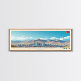 Ulaanbaatar, Mongolia Panoramic Travel Poster Canvas Print, Ulaanbaatar, Mongolia Painting, Mongolia Art, Ulaanbaatar Travel Art, Living Room Painting