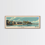 Aberdeen, Scotland Panoramic Canvas Print, Aberdeen, Scotland Painting, Scotland Art, Aberdeen Travel Poster, Travel Art, Vacation Gift