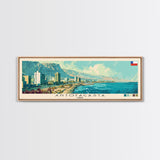 Antofagasta, Chile Panoramic Canvas Print, Antofagasta, Chile Painting, Chile Art, Antofagasta Travel Poster, Travel Art, Housewarming Gift