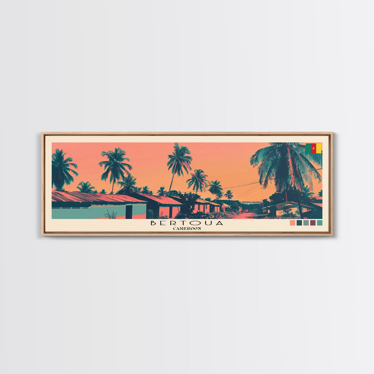Bertoua, Cameroon Panoramic Canvas Print, Bertoua, Cameroon Painting, Cameroon Art, Bertoua Travel Poster, Travel Art, Guest Room Painting