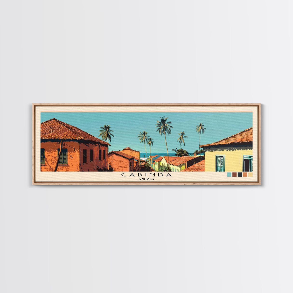 Cabinda, Angola Panoramic Canvas Print, Cabinda, Angola Painting, Angola Art, Cabinda Travel Poster, Travel Art, Vacation Gift