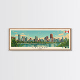 Calgary, Canada Panoramic Canvas Print, Calgary, Canada Painting, Canada Art, Calgary Travel Poster, Travel Art, Guest Room Painting