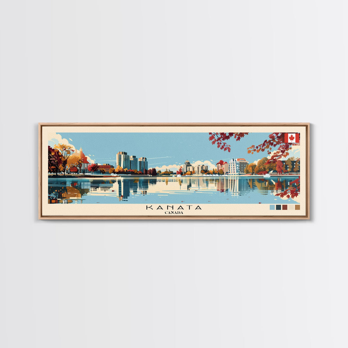 Kanata, Canada Panoramic Canvas Print, Kanata, Canada Painting, Canada Art, Kanata Travel Poster, Travel Art, Guest Room Painting