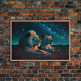 Boss Couple, Lion Art, Framed Canvas Print