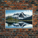 Pine Tree Forest, Winter Art, Framed Canvas Print, framed wall art, living room above sofa art