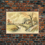 Life On The Farm, Framed Canvas Print, Wall Art