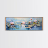 Water Lily Framed Canvas Print, Water Lily, Lily Pad Print, Lily Print, Wall Art, Wall Decor, Spa art, Tranquil Art, Water Lily Art