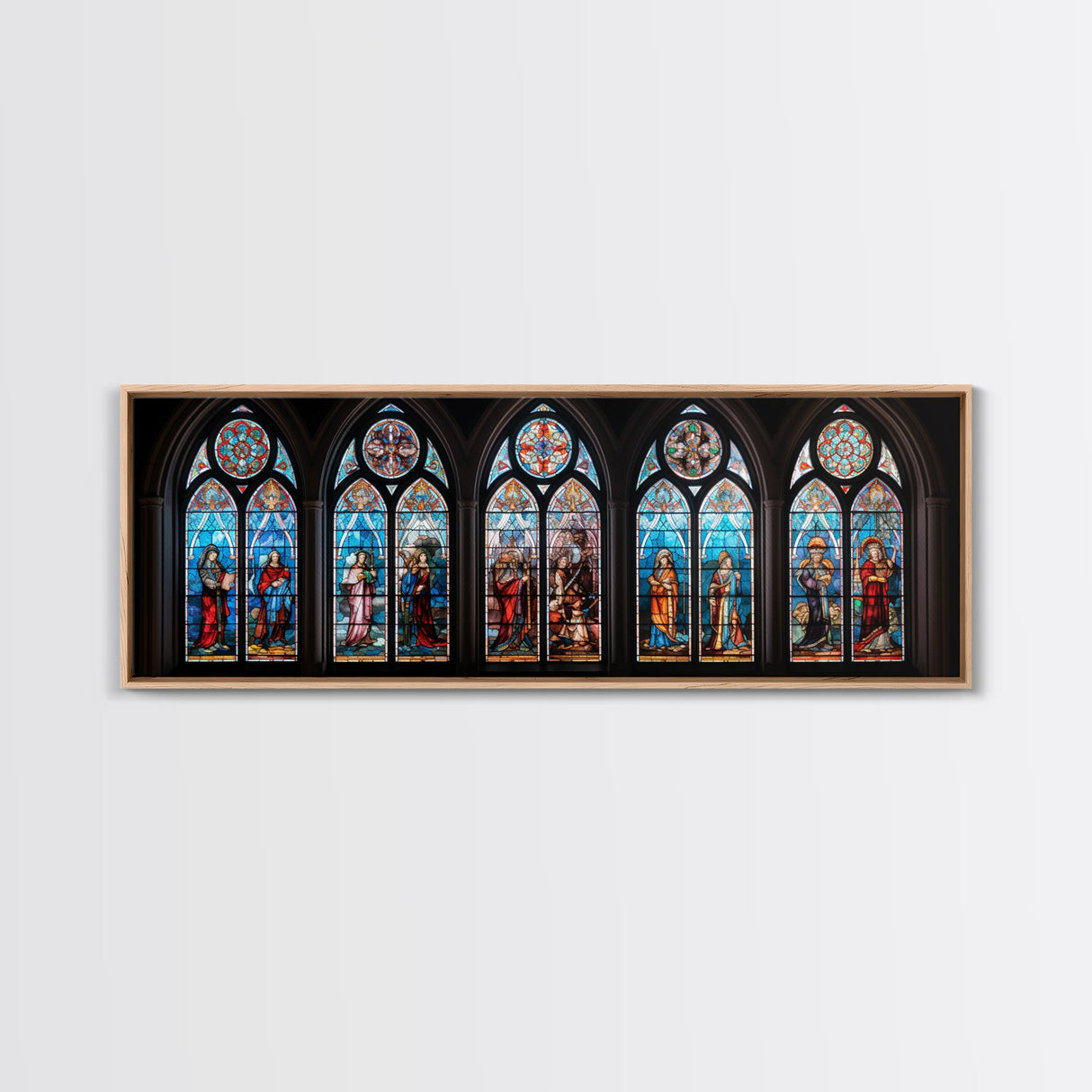 Stained Glass Windows Canvas Print, Stained Glass Painting On Canvas, Church Stained Glass Windows Fine Art Print