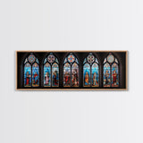 Stained Glass Windows Canvas Print, Stained Glass Painting On Canvas, Church Stained Glass Windows Fine Art Print