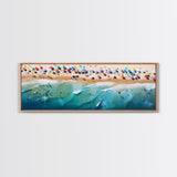 Bird's Eye View Of The Beach, Framed Canvas Print, Beach Seascape Oil Painting Print, Pebble Beach, Myrtle Beach Art, Charleston Art