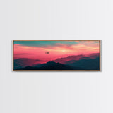 Fire Response - Blackhawk Helicopter Over The Mountains - Southern California - Framed Canvas Print, Synthwave Style Military Art