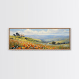 Springtime Panoramic Print - Texas Hill Country In The Spring - Framed Canvas Print - Beautiful Living Room Decor - Country Art - Farmhouse