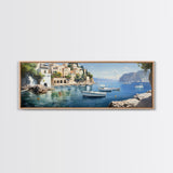 The Italian Coast - Framed Canvas Print - Beautiful Wall Art - Nautical Decor - Italian Painting Print - Sunset in Italy