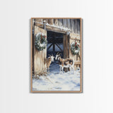Cute Goats In The Winter, Rustic Farmhouse Wall Art, Holiday Gift, Gallery Wall Decor, Winter Vibes, Christmas 2024 Wall Art