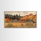 Harvest in Autumn Glory - holiday decor, rustic Christmas decor, country Christmas decor, Christmas scene art, seasonal wall art