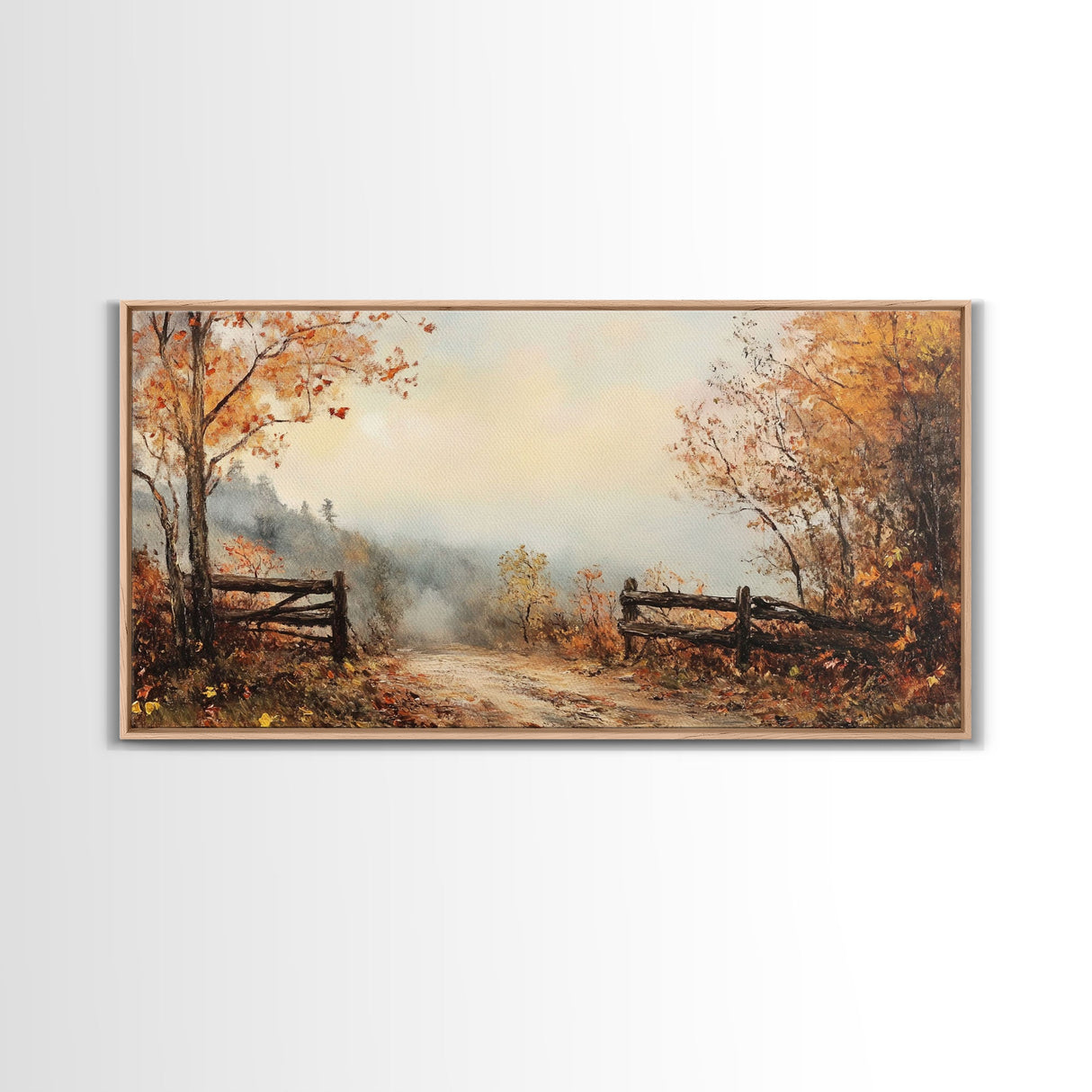 Nostalgic Farmhouse Christmas, Framed Canvas Print, Moody / Seasonal Autumn Centerpiece, Rustic / Primitive Wall Art